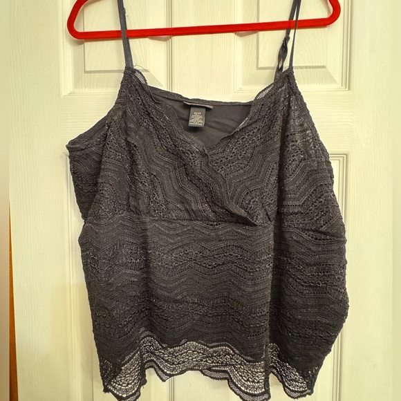 Lane Bryant Tops - Lane Bryant Brown Lace Tank Top